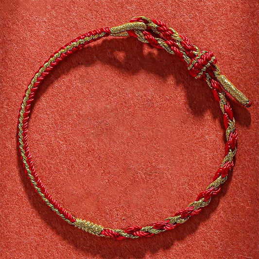 Ancient Tibetan Buddhist Red String Tradition  Handmade Chinese Zodiac Rabbit Rooster Rat Horse Dragon Protection Braid String Bracelet