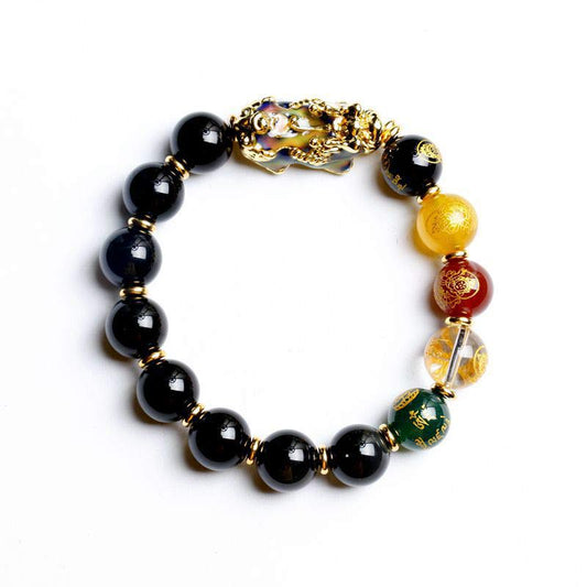 Spirituality Buddha Karma Color-Changing Pixiu Obsidian Wealth Bracelet