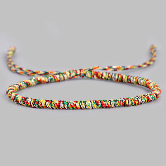 Pure Rebirth, Wu Xing Balance, and Energy Purification and Protection | Tibetan Adjustable Lucky Rope Bracelet Set
