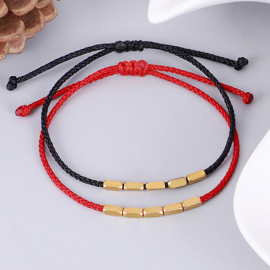 Copper Bead Protection Bracelet : The Powerful Combination of Red and Black Cords
