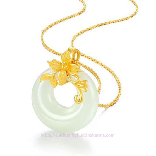 Jade  Tibetan White Jade Calm Necklace
