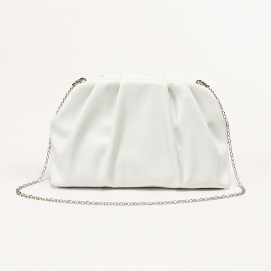 New Pleated Gold Chain Clutch Bag for Women – PU Leather Shoulder & Crossbody Evening Bag