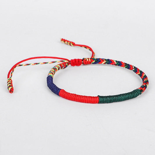 Handmade Four-Color Braided Tibetan Bracelet Creative Red String Bracelet
