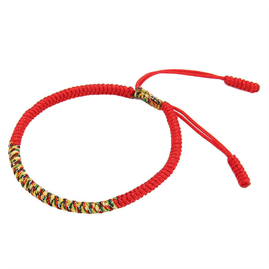 Tibetan Energy Bracelets Balance, Protection, and Spiritual Empowerment with Red, Green, Black, Dark Red, and Multicolored Strings