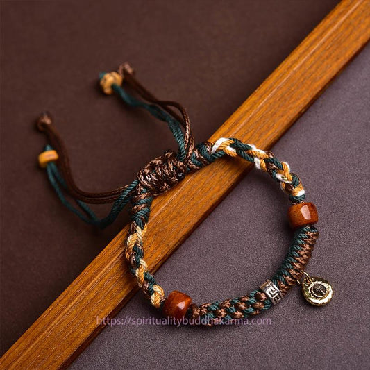 Tibetan Knot Protection Tibetan Camel Bone Yak Bone Luck Rope Bracelet
