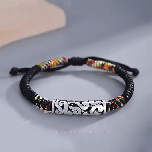 Tibetan Knot Protection Copper Auspicious Clouds Luck String Bracelet