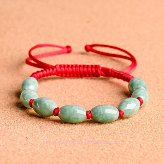 Tibetan Knot Protection Jade Luck Red String Bracelet
