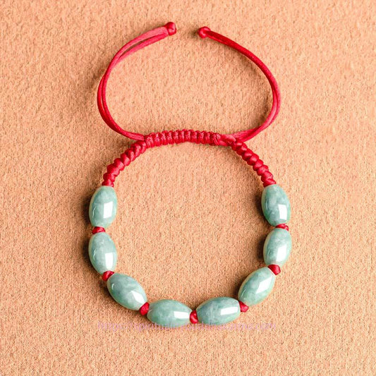 Tibetan Knot Protection Jade Luck Red String Bracelet