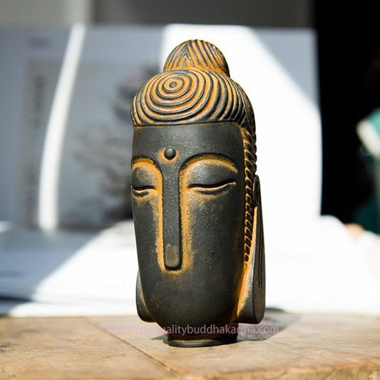 Spirituality Closed Eyes Meditating Buddha Iron Powder Rust Cast Resin Statue Home Decoration