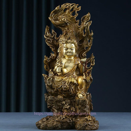Spirituality Acalanatha Buddha Figurine Serenity Copper Statue Home Offering Decoration