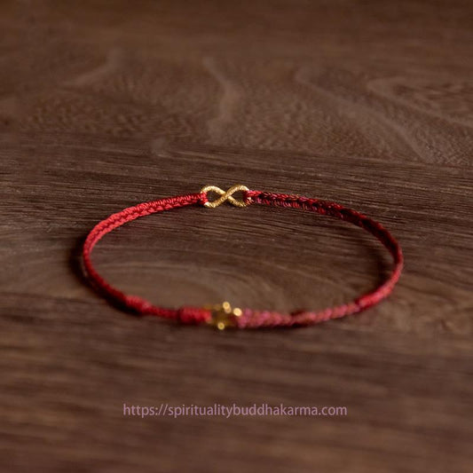 Tibetan Knot Protection 999 Gold Endless Knot Infinity Handmade Luck Rope Bracelet
