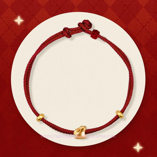 Tibetan Knot Protection 999 Gold Small Lucky Rabbit Osmanthus Design Handmade Luck Braided Rope Bracelet