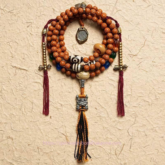 Spirituality Buddha Karma Tibet Bodhi Seed 108 Mala Beads Wisdom Peace Bracelet Necklace
