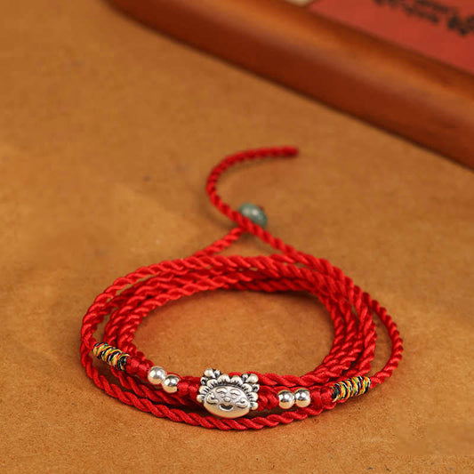 Tibetan Knot Protection 999 Sterling Silver Blessing Red String Belly Chain
