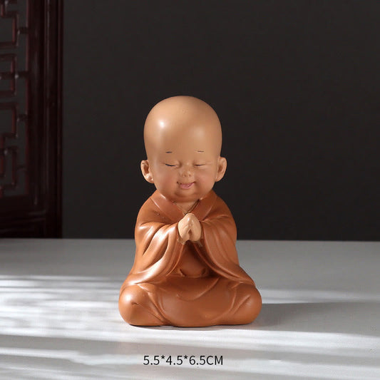 Spirituality Small Mini Meditation Praying Monk Serenity Resin Home Decoration