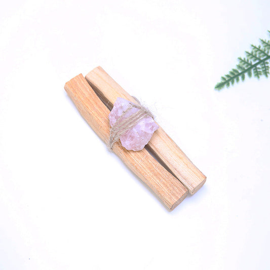 Spirituality Buddha Karma Natural Palo Santo Pink Crystal Amethyst Black Obsidian Crystal Purify Altar Set Spiritual Supplies