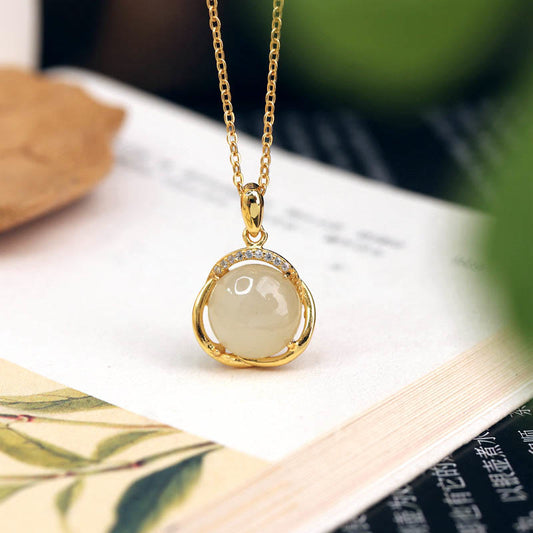 Jade  925 Sterling Silver Natural Hetian White Jade Cyan Jade Protection Necklace Pendant Ring Earrings Set