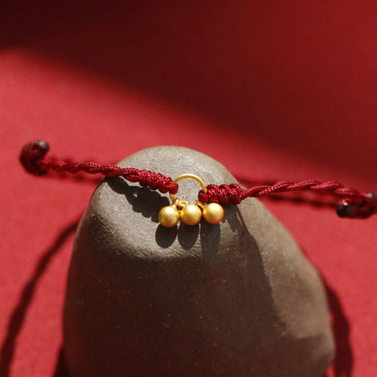 Ancient Tibetan Buddhist Red String Tradition  925 Sterling Silver Gold Plated Luck Red String Bracelet