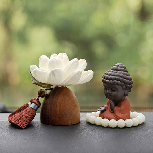 Spirituality Black Peach Wood Buddha Flower Calm Cure Decorations