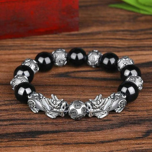 Spirituality Buddha Karma  Tibetan FengShui PiXiu Obsidian Bracelet