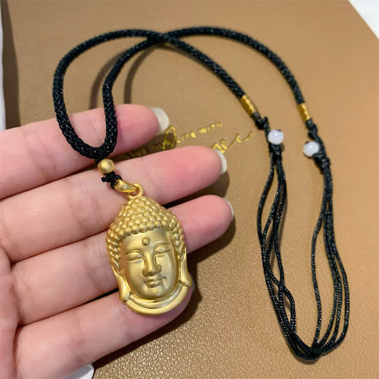 Buddha Energy Necklace Gold Buddha Copper Wealth Necklace Pendant