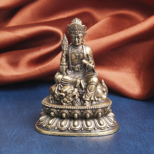 Spirituality Manjusri Bodhisattva Serenity Copper Statue Decoration