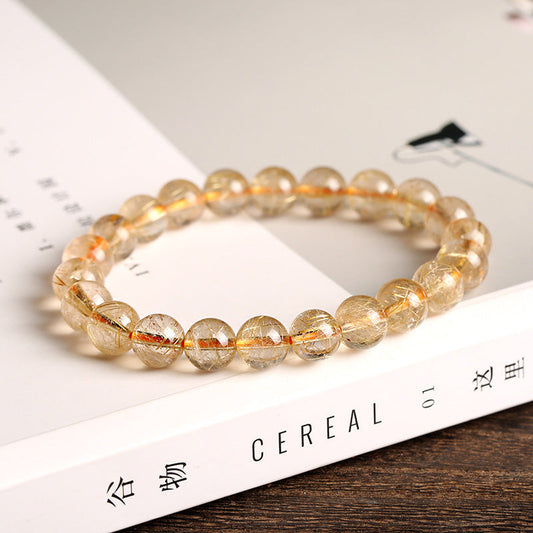 Golden Energy Citrine Natural Wealth Solar Plexus Chakra (Third Chakra) Blessing Protection Bracelet