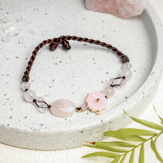 Spirituality Buddha Karma The Flower of Love Pink Crystal Soothing Anklet