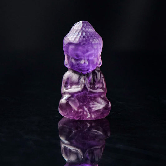 Spirituality Various Crystal Amethyst Pink Crystal White Crystal Citrine Buddha Carved Spiritual Healing Necklace Pendant Decoration