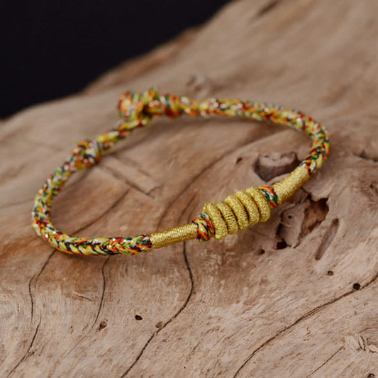 Ancient Tibetan Buddhist Red String Tradition  Handmade Colorful King Kong Knot Protection Braid String Bracelet