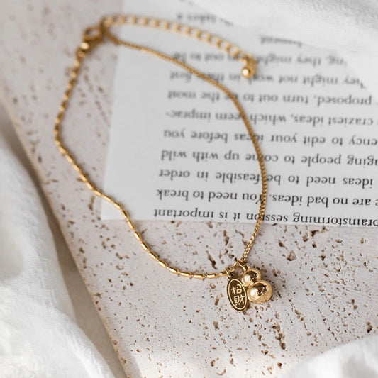 Spirituality Buddha Karma 18k Gold Lucky Gourd Design Wealth Buckle Anklet