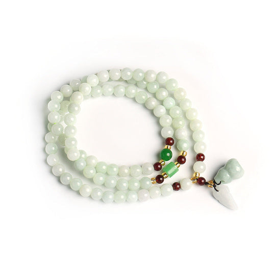Spirituality Natural Jade Pixiu Buddha Abundance Bracelet Mala