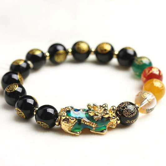 Spirituality Buddha Karma Color-Changing Pixiu Obsidian Luck Bracelet
