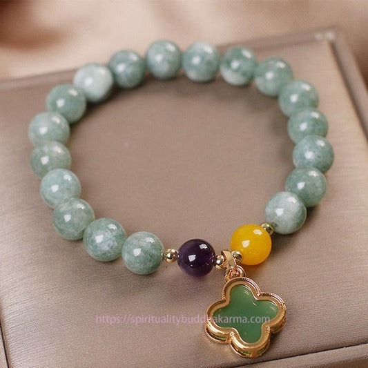 Jade  Jade Four Leaf Clover Luck Bracelet