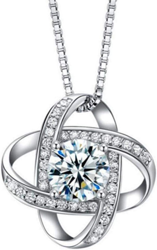 925 Sterling Silver,Crazy Lingering Love Pendant.18 inches,Italian Box Chain Necklace Women Girls Jewelery