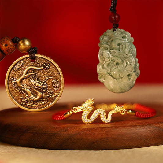 Ancient Tibetan Buddhist Red String Tradition  Luck Dragon Red String Protection Bundle