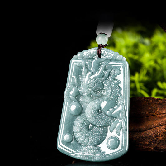 Jade  Year Of The Dragon Chinese Zodiac Dragon Travels The World Jade Strength Necklace Pendant