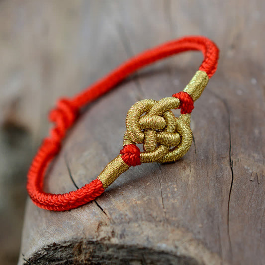 Ancient Tibetan Buddhist Red String Tradition  Handmade Simple Design Chinese Knotting Luck Strength Braid String Bracelet