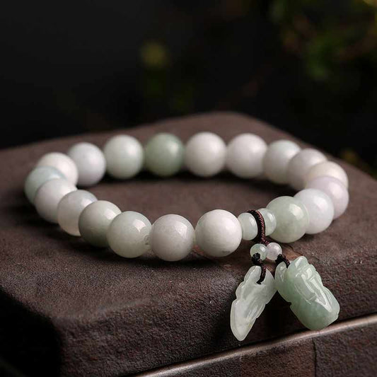 Spirituality Natural Jade Pi Xiu Buddha Gourd Apple Success Bracelet