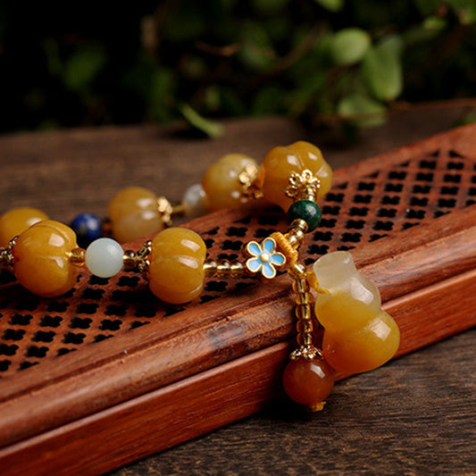 Jade  Golden Silk Jade Pixiu Wealth Bracelet