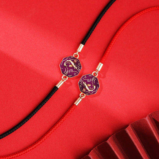 Ancient Tibetan Buddhist Red String Tradition  925 Sterling Silver Luck Koi Fish Color Change Wealth Handcrafted Braided Bracelet