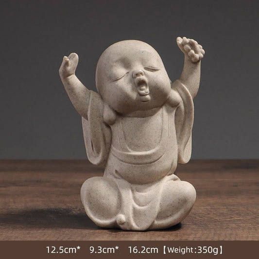 Spirituality Tibetan Meditation Buddha Monk Blessing Serenity Resin Home Decoration