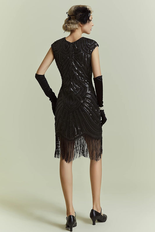 Women's Flapper Dresses 1920s Beaded Fringed Great Gatsby Dress