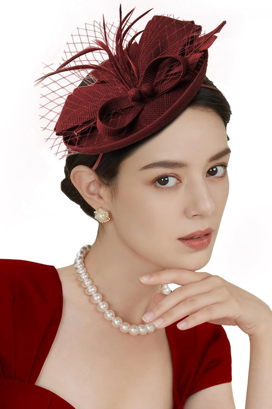 Fascinators Hats for Women - Tea Party 2025 Kentucky Fascinator Pillbox Derby Hat Sinamay Headband with Hair Clip