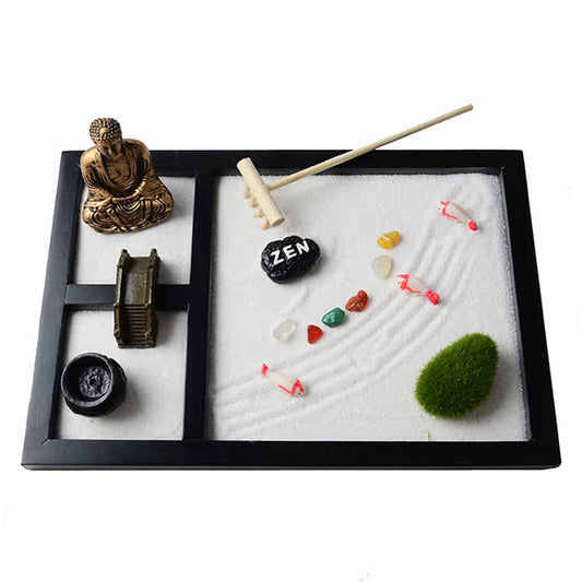 Spirituality Buddha Symbol Koi Fish Grass Landscape Meditation Peace Zen Garden Decoration