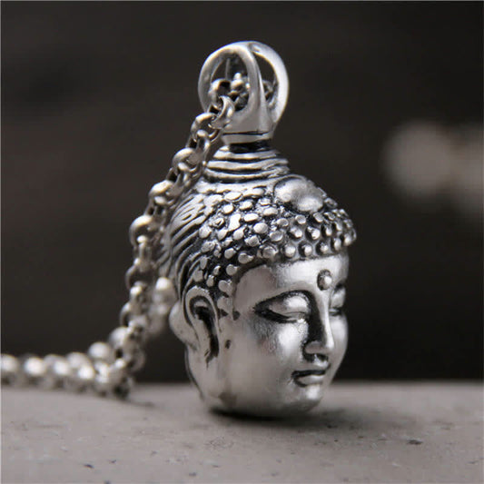 Buddha Energy Necklace 999 Sterling Silver Buddha Demon Serenity Necklace Pendant
