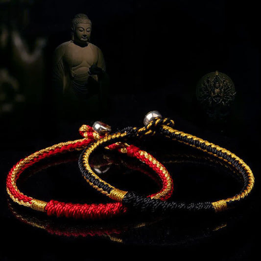 Ancient Tibetan Buddhist Red String Tradition  Tibetan Handmade Braid Luck String Protection Bracelet