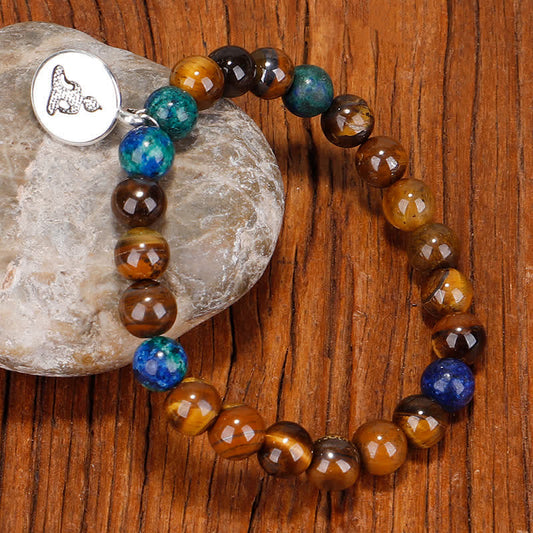 Spirituality 108 Mala Beads Tiger Eye Buddha Strength Bracelet Tassel Necklace Pendant