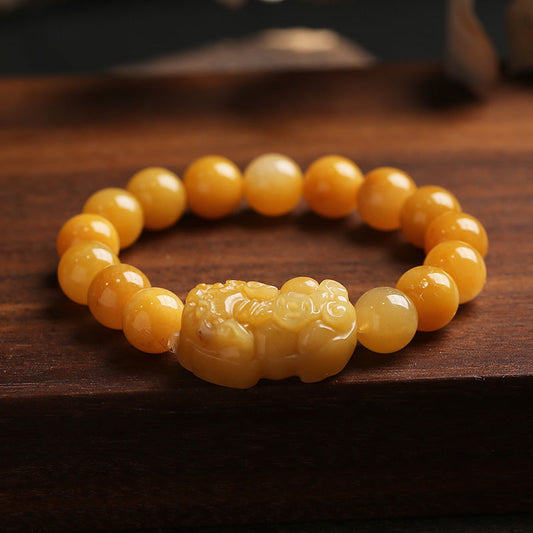 Jade  Golden Silk Jade Pixiu Wealth Bracelet