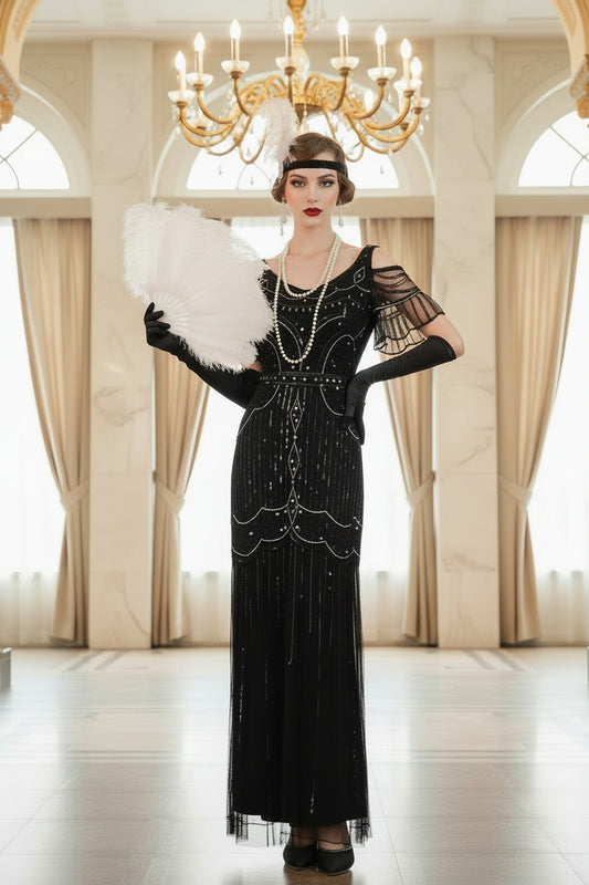 Long Dress V-Neck Party Dress Multi-Layer Long Fringe